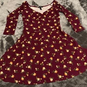 Forever21 floral burgundy/ red dress